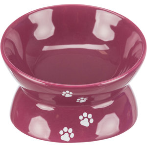 Ciotola in Ceramica per Animali Domestici 0,15 L Viola con Design a Impronta di Zampa per Cani e Gatti - Product Image 1