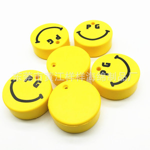 Porte-clés rond en éponge Pu avec visage souriant Emoji, densité 80, impression numérique, Portable, jouet pour enfants, cadeau - Product Image 2