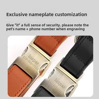 Collier pour chien en cuir PU gravé sur mesure, étiquette nominative personnalisée anti-perte, collier souple réglable pour chiens de petite, moyenne et grande taille
