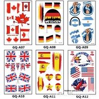 Autocollants pour le visage à transfert d'eau, imperméables et résistants à la transpiration, avec drapeaux nationaux des États-Unis, du Canada et du Mexique, pour le football 2026