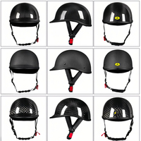 Casque de moto demi-face rétro en fibre de carbone de haute qualité, doublure intérieure confortable, casque de protection tout-terrain pour les motards adultes