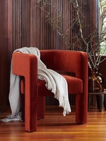 Sillón de Salón de Diseño Nórdico, Moderno, Minimalista, de Lujo, con Tapicería Roja, Creativo, Individual, para Descanso