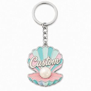 Porte-clés en gros de haute qualité personnalisés avec chaîne, coquillages et perles, pour fêtes sur la plage et souvenirs de voyage - Product Image 2