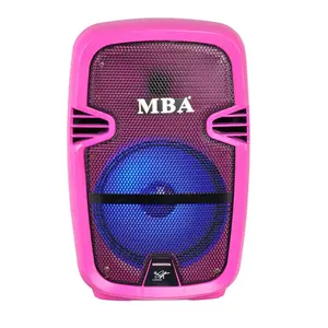 8 inches 3.7V cheap lithium battery powered portable speaker with wired microphone Flash lights