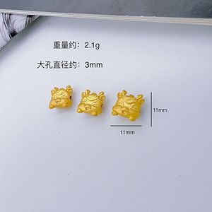 Alloy Zodiac Rabbit <b>Beads</b> With <b>Large</b> Hole For Bracelet Making Chinese Style Auspicious Pattern Plated Metal Jewelry Accessories - Product Image 2