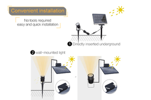 Focos solares para exteriores, 3 focos Led para iluminación de paisaje, verde/azul/rojo, 3 en 1, luz de jardín impermeable Ip65 con energía <span class=keywords><strong>Solar</strong></span> - Product Image 5