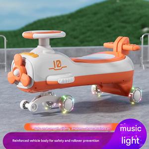 <span class=keywords><strong>Triciclo</strong></span> de Equilibrio de Plástico para Niños con 4 Ruedas, Juguete para Montar con Función de Balanceo de Avión Pequeño, Operación Manual Multifuncional - Product Image 3