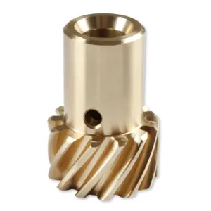 HKAA CNC Machining Bronze Distributor Gear Helical Gear Brass Gear Customization