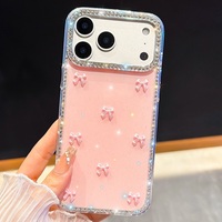 Étui de téléphone transparent brillant avec paillettes de diamant pour 17 Pro Max 17 Air 16 Plus 15 Pro 14 13, coque antichoc mignonne