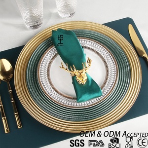 Ensemble <span class=keywords><strong>de</strong></span> vaisselle <span class=keywords><strong>de</strong></span> luxe vert émeraude 11 pièces, service individuel, avec assiette <span class=keywords><strong>de</strong></span> présentation en verre spirale à bord doré, couverts en bambou, vaisselle <span class=keywords><strong>de</strong></span> <span class=keywords><strong>table</strong></span>, idéal <span class=keywords><strong>pour</strong></span> un cadeau - Product Image 1