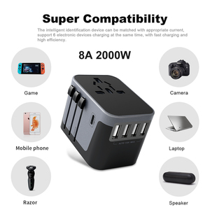 ออกแบบใหม่แบบพกพา Travel ADAPTER 4USB ประเภท <span class=keywords><strong>C</strong></span> 5600ma เอาต์พุต Multi <span class=keywords><strong>plug</strong></span> Universal Charger - Product Image 4