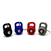 Porte-clés haltère personnalisé en caoutchouc PVC souple, haltère, plaque de pare-chocs, Kettlebell, cadeau, double face, 3d