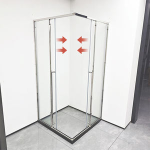 <span class=keywords><strong>Mampara</strong></span> de <span class=keywords><strong>Ducha</strong></span> de Vidrio Templado con Marco de Acero Inoxidable para Baño de Hotel, Puerta de <span class=keywords><strong>Ducha</strong></span> Corredera Doble de Vidrio - Product Image 2