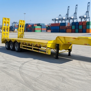 Semi-<span class=keywords><strong>remorque</strong></span> économique à plateau surbaissé 3 essieux avec rampe à ressorts renforcée en acier haute résistance pour le transport de bulldozers et chargeurs en travaux publics - Product Image 2