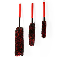 Lot de 3 brosses de nettoyage de jantes en microfibre, souples et pliables, pour le lavage des jantes, des pneus et des moyeux de voiture