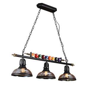 American Retro Billiards Chandelier 3-Head LED Pendant Light For Bars Restaurants Leisure Venues <b>E26</b> <b>Bulb</b> Base - Product Image 5