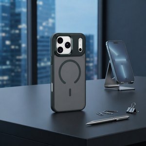 Funda Personalizada con Acabado Mate Similar a la Piel para <span class=keywords><strong>iPhone</strong></span> 18 Pro Max, Anillo <span class=keywords><strong>de</strong></span> Aleación para Cámara, Carga Inalámbrica Magnética, Funda Protectora <span class=keywords><strong>de</strong></span> Lujo - Product Image 1