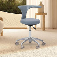 Tabouret pivotant réglable manuellement en cuir PU Buffalo, chaise d'assistant dentaire, certifié CE UE pour les cliniques