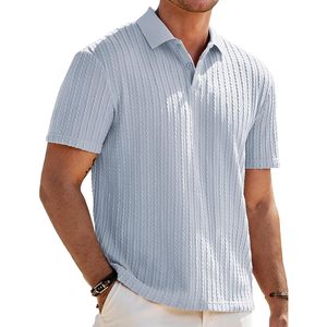 Personnalisé hommes décontracté solide pour Polo été à manches courtes vacances bouton plage tricot extensible Golf chemises foncé brodé - Product Image 2