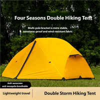 Tente de camping d'extérieur quatre saisons à double étage, une chambre, imperméable, coupe-vent, pour deux personnes, en polyester 210T, idéale pour la randonnée et l'escalade