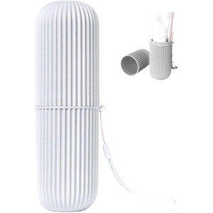 Portable Travel <b>Toothbrush</b> Dispenser <b>Case</b> Sustainable Plastic Dustproof Wash Cup Set Convenient Bathroom Accessory - Product Image 1