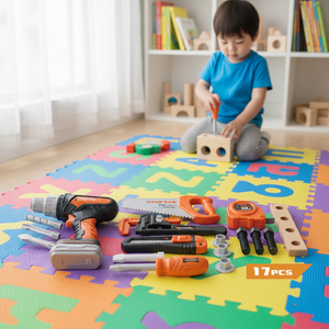 Coffret d'<span class=keywords><strong>outils</strong></span> électriques pour enfants avec sons et lumières, perceuse de simulation, boîte à <span class=keywords><strong>outils</strong></span> de réparation, jouet éducatif pour développer la motricité et la concentration des bébés - Product Image 1