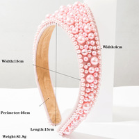 Diadèmes faits main en perles épaisses, larges couronnes de mariée en velours, élégants bandeaux français, bijoux de cheveux de mariage pour demoiselles d'honneur, vente en gros