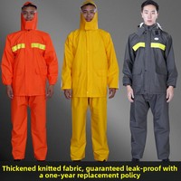 Ensemble imperméable réfléchissant pour la livraison à emporter et la randonnée, pantalon et veste, en tissu tricoté épais, vente en gros usine