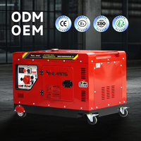 Générateur diesel silencieux Hiearns DG7500SE de 7,5 kW avec ATS - Modèle pour petit congélateur |   Moteur diesel certifié CE HR188FA