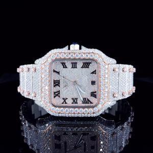 Elegante Reloj de Cuarzo de Acero Inoxidable con Moissanita de Diseño, Esfera Lujosa y Delicada con Detalles de Gemas Brillantes, Cuarzo Duradero - Product Image 4