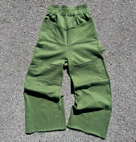 Écussons de broderie en chenille personnalisés OEM pantalon de survêtement Baggy à jambe droite et large avec slogan pantalon évasé vintage délavé à l'acide pour hommes