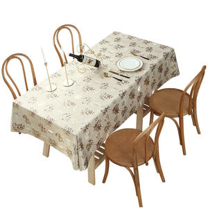 ผ้าปูโต๊ะพีวีซีทรงสี่เหลี่ยมพิมพ์ลายสไตล์ยุโรป ล้างทำความสะอาดได้ ใช้ในบ้าน ผ้าปูโต๊ะกาแฟ ลายพืชและดอกไม้ - Product Image 2