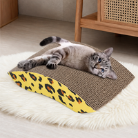 Griffoir pour chat pliable à 2 niveaux, réutilisable, écologique, luxueux et moderne, avec emballage en carton ondulé et en lin