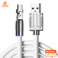 Câble de charge rapide JC-25 à 180 degrés en TPE 3A avec conducteur en cuivre pur pour téléphones mobiles Android