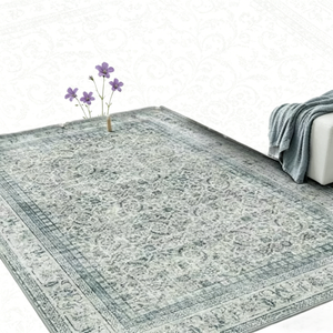 <span class=keywords><strong>Tapis</strong></span> d'intérieur à poils ras, imprimé floral, style bohème, gris clair/multicolore, <span class=keywords><strong>antidérapant</strong></span>, grand format, fabriqué à la machine, en polyester, pour salon - Product Image 1