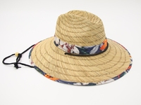 Tapis Herbe Creux Herbe Tissé À La Main Hommes Américains Unisexe Style Sauveteur Surf Chapeau De Paille Pêche En Plein Air Panama Chapeau