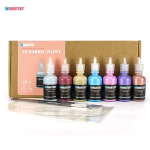 <span class=keywords><strong>Peinture</strong></span> textile 3D Winartsky, 12 couleurs, paillettes et couleurs métalliques, <span class=keywords><strong>peinture</strong></span> acrylique certifiée ASTM pour toile et textile - Product Image 2