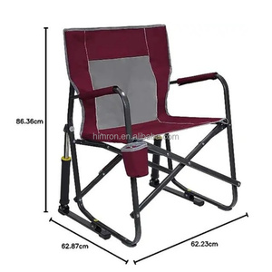Chaise <span class=keywords><strong>de</strong></span> camping pliante d'extérieur, chaise <span class=keywords><strong>de</strong></span> pêche portable, chaise <span class=keywords><strong>de</strong></span> plage légère avec <span class=keywords><strong>porte</strong></span>-gobelet et structure en fer - Product Image 3