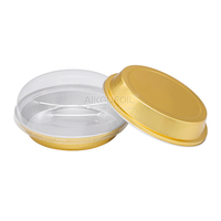 Boîtes de papier d'aluminium jetables en aluminium doré Petit récipient à tarte rond Tasse en aluminium pour dessert individuel