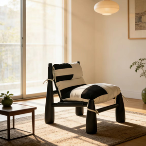 <span class=keywords><strong>Fauteuil</strong></span> de détente individuel haut de gamme en cuir et tissu, style nordique moderne rétro minimaliste, pour hôtel - Product Image 5