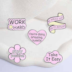 Broche en émail 'Stay Positive Flower You Got This' avec <span class=keywords><strong>proverbe</strong></span> inspirant 'You're Doing Amazing Sweetie', pour sacs, badges et bijoux - Product Image 3