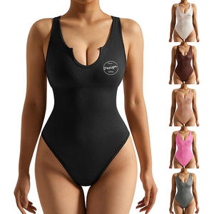 Col rond sans manches débardeur combinaisons Slim Fit côtelé basique body Yoga décontracté respirant Sexy femmes combinaisons combishorts - Product Image 6