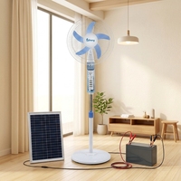 Kipas Angin Lantai 16 Inch Berkualitas Tinggi dan Harga Terjangkau, Tenaga Surya 12 Volt DC, Dilengkapi Timer, Kipas Angin Berdiri AC/DC
