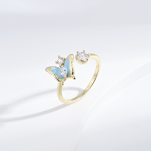 wholesale plata 925 sterling silver flower <b>cz</b> <b>ring</b> Everyday Wear 18K Gold Plated Pear Cut cubic zirconia women adjustable <b>rings</b> - Product Image 4