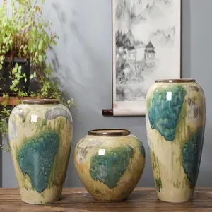 Alta Qualidade Pintado À Mão Única Home Centerpiece Colorido Flor Piso cerâmica & porcelana vaso flor vaso