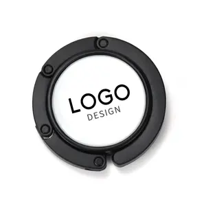 Nouveau noir peinture couleur pliable sac cintre Table Top sac à main sac à main crochet cintre avec logo personnalisé