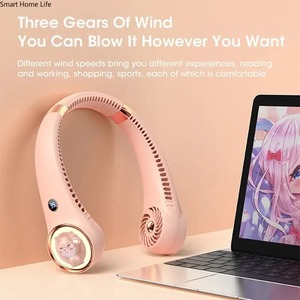 Ventilador de Cuello Portátil de 2000mAh, Mini Enfriador de Aire con Pantalla Digital, Ventilador de Cuello sin Aspas, Mini Ventilador USB con Diseño de Gato, Ventilador Deportivo Eléctrico - Product Image 5