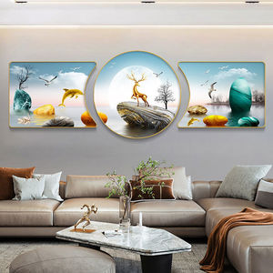 Neue dekorative Malerei moderne Licht Luxus Sofa Hintergrund Wand Triptychon Kristall Porzellan Malerei mit Diamanten Wand kunst - Product Image 5