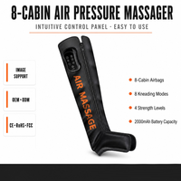 Masseur de jambes à compression d'air, bottes de thérapie par ondes d'air pour toute la jambe, 8 modes, 4 niveaux d'intensité, rechargeable par USB pour la relaxation musculaire