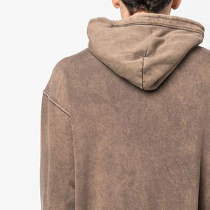 Men's Oversized Hooded Sweatshirt Solid Color <b>Washed</b> Cotton French Terry Casual Anti-Pilling Regular Fit Men's Hoodies - Product Image 6